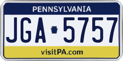 PA license plate JGA5757
