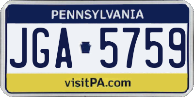 PA license plate JGA5759