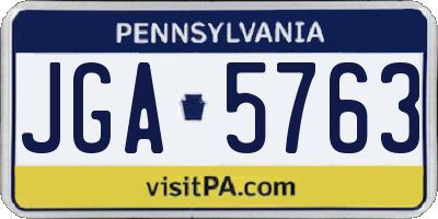 PA license plate JGA5763