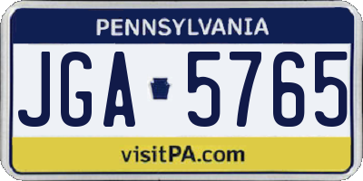 PA license plate JGA5765