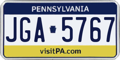 PA license plate JGA5767