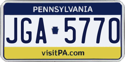 PA license plate JGA5770