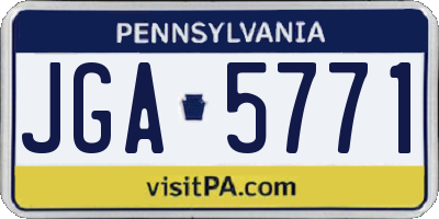 PA license plate JGA5771