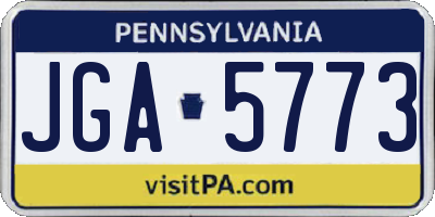 PA license plate JGA5773