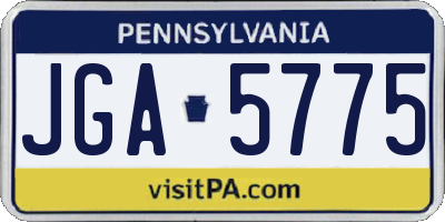 PA license plate JGA5775