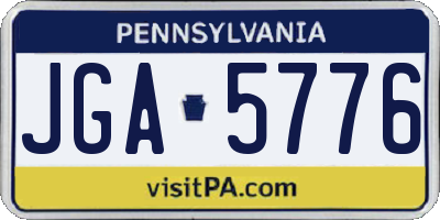 PA license plate JGA5776