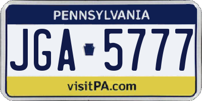 PA license plate JGA5777