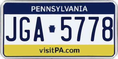PA license plate JGA5778