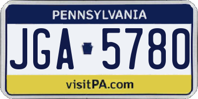 PA license plate JGA5780