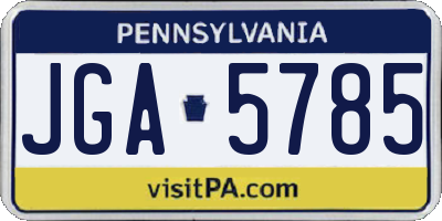 PA license plate JGA5785