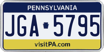 PA license plate JGA5795