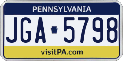 PA license plate JGA5798