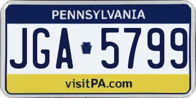 PA license plate JGA5799