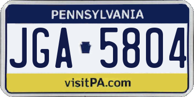 PA license plate JGA5804