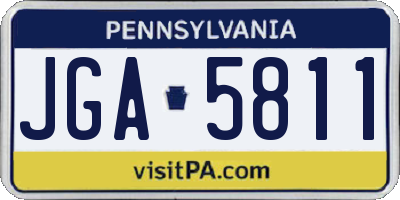 PA license plate JGA5811