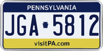 PA license plate JGA5812
