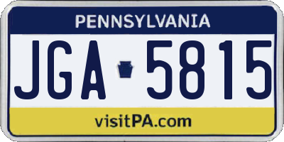 PA license plate JGA5815