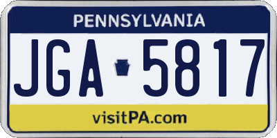 PA license plate JGA5817
