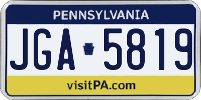 PA license plate JGA5819