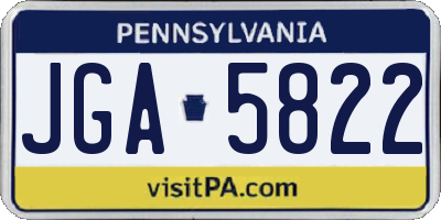 PA license plate JGA5822
