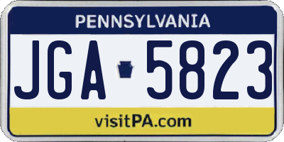 PA license plate JGA5823