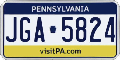 PA license plate JGA5824