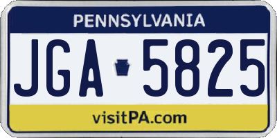 PA license plate JGA5825