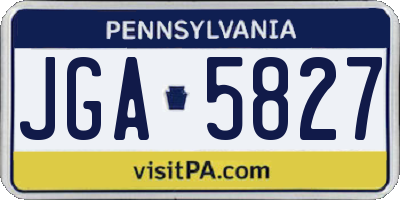 PA license plate JGA5827