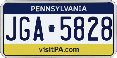 PA license plate JGA5828