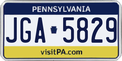 PA license plate JGA5829