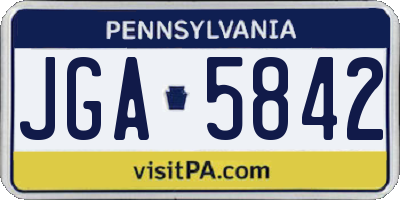 PA license plate JGA5842