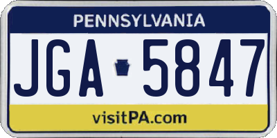 PA license plate JGA5847
