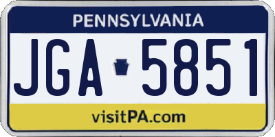 PA license plate JGA5851