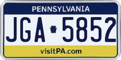 PA license plate JGA5852