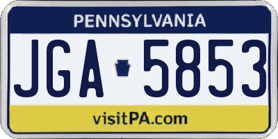 PA license plate JGA5853