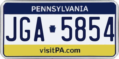 PA license plate JGA5854