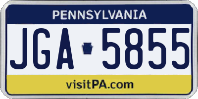 PA license plate JGA5855