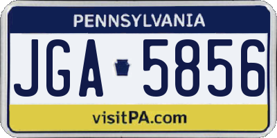PA license plate JGA5856