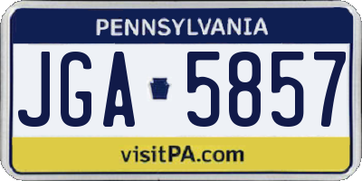 PA license plate JGA5857
