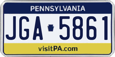PA license plate JGA5861