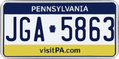 PA license plate JGA5863