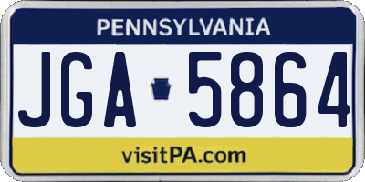 PA license plate JGA5864