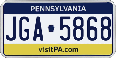 PA license plate JGA5868