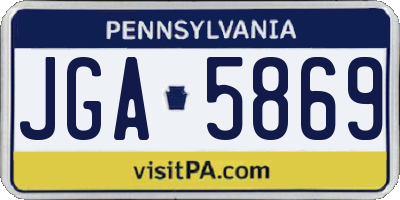 PA license plate JGA5869