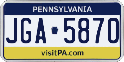 PA license plate JGA5870