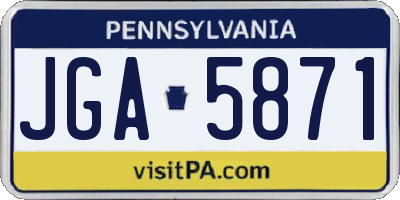 PA license plate JGA5871