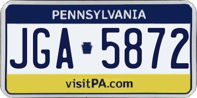 PA license plate JGA5872