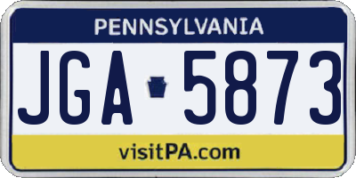PA license plate JGA5873