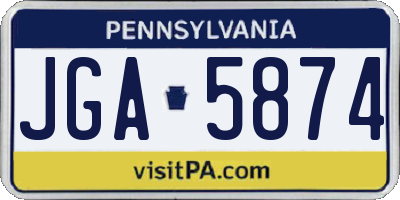 PA license plate JGA5874