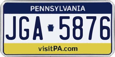 PA license plate JGA5876